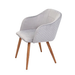 Acheter Mendler 2x chaise de séjour, salle à manger HWC-D71, fauteuil, design rétro, accoudoirs, tissu ~ velours gris clair