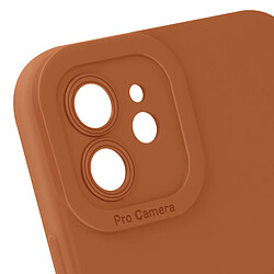 Avizar Coque pour iPhone 11 Silicone Mat Protection Caméra Marron Clair