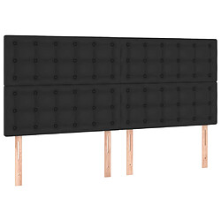 vidaXL Têtes de lit 4 pcs Noir 90x5x78/88 cm Similicuir