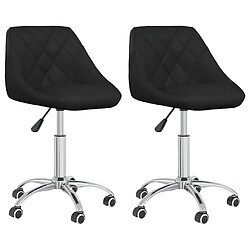 vidaXL Chaises à manger pivotantes lot de 2 noir similicuir