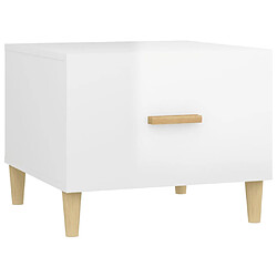 vidaXL Table basse Blanc brillant 50x50x40 cm Bois d'ingénierie