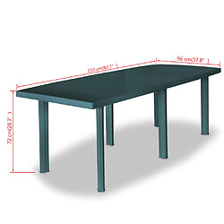 Acheter vidaXL Table de jardin Vert 210 x 96 x 72 cm Plastique