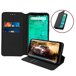 Avizar Housse Nokia 5.1 Plus Étui folio Porte-cartes Fonction Support - Noir