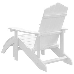 Maison Chic Chaise de jardin avec repose-pied - Fauteuil d'extérieur Adirondack PEHD Blanc -MN87711 pas cher