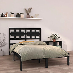 vidaXL Cadre de lit sans matelas noir 140x200 cm bois massif 