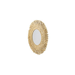 ICONIK INTERIOR Miroir Mural - Design Rond Boho Bali (60 cm) - Rewu Bois naturel