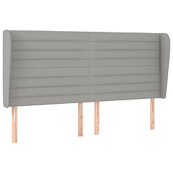 Maison Chic Tête de lit scandinave avec oreilles,meuble de chambre Gris clair 183x23x118/128 cm Tissu -MN30732