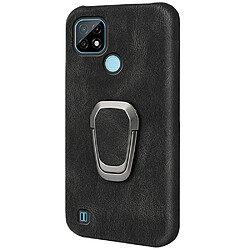 Coque en TPU + PU avec béquille, noir pour votre Realme C21