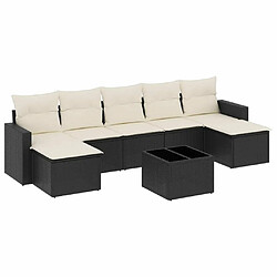 Maison Chic Salon de jardin 8 pcs avec coussins | Ensemble de Table et chaises | Mobilier d'Extérieur noir résine tressée -GKD86745