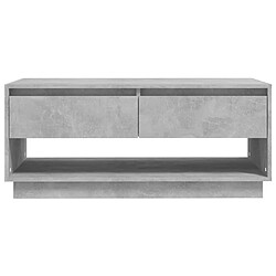 Avis vidaXL Table basse Gris béton 102,5x55x44 cm Bois d'ingénierie