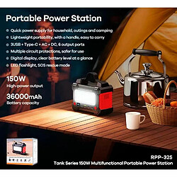 Avis Centrale électrique portable Remax RPP-325 150W 36000mAh AC 220C Prise de courant + PD GaN 60W + 3x USB 63W Noir