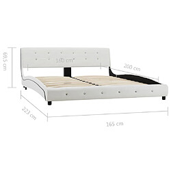 vidaXL Lit avec matelas à mémoire de forme Blanc Similicuir 160x200 cm pas cher