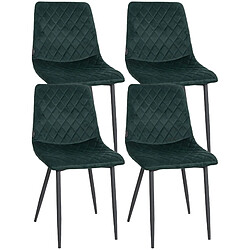 Non Lot de 4 chaises Telde en velours