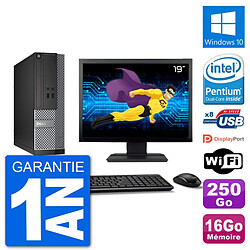 PC Dell 3020 SFF Ecran 19" G3220 RAM 16Go Disque 250Go Windows 10 Wifi - Occasion