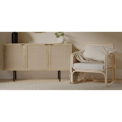 Avis ICONIK INTERIOR Chaise longue en rotin - Chaise design - Boho Bali - Qawa Blanc