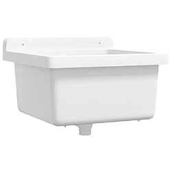 vidaXL Lavabo pour montage murale blanc 40x40x24 cm résine