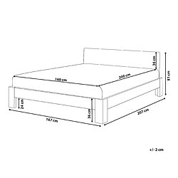 Avis Beliani Lit double 160 x 200 cm en bois blanc ROYAN