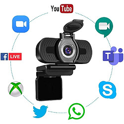 Webcam Full HD 1080p, ordinateur portable PC Mac caméra de bureau pour conférence et appel vidéo, webcam Pro Stream avec appels vidéo Plug and Play, micro intégré