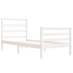 Avis vidaXL Cadre de lit sans matelas blanc bois de pin massif 90x190 cm