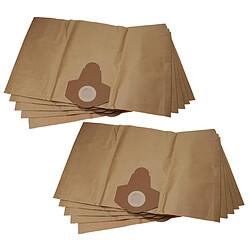 vhbw 10x Sacs remplacement pour 30250133, 4035485011445 pour aspirateur - papier, 38,5cm x 26cm marron