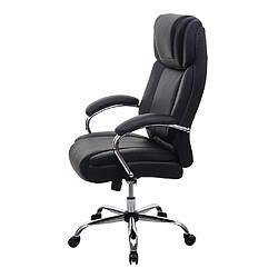 Decoshop26 Fauteuil chaise de bureau sur roulettes XXL chargeable 220 kg pivotante hauteur réglable synthétique noir 04_0005626