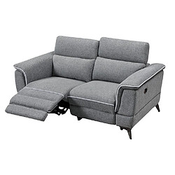 Acheter Vente-Unique Canapé 2 places relax électrique en tissu gris MACARI