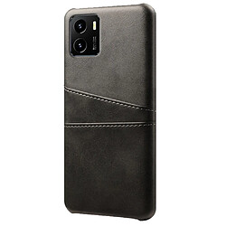 Coque en TPU + PU anti-griffes avec porte-cartes, noir pour votre Vivo Y15s