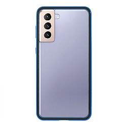 Coque en métal Cadre d'installation de serrure magnétique bleu pour votre Samsung Galaxy S21+ 5G