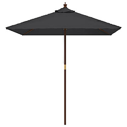 Helloshop26 Parasol de jardin avec mât en bois 198 x 198 x 231 cm noir 02_0008343