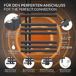 Acheter LuxeBath Radiateur salle de bain acier anthracite 60x120 cm avec élément chauffant 1200W