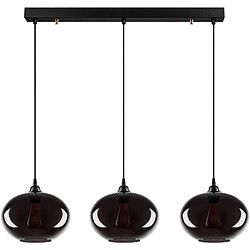 Hanah Home Suspension en verre fumé 3 abat-jour Smoke Modèle 1.