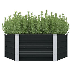 Maison Chic Jardinière,Bac à fleurs - pot de fleur surélevée Anthracite 129x129x45 cm Acier galvanisé -GKD81321