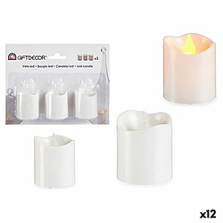 Gift Decor Ensemble de Bougies 3,7 x 3,7 x 5 cm Blanc (12 Unités)