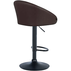 Avis Decoshop26 Tabouret de bar assise pivotante à 360° hauteur réglable en PVC marron piètement en métal noir 10_0004765