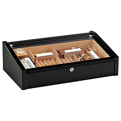 Cave à Cigare Luxe Adorini VEGA NOIRE Bois de Cèdre - 100 Cigares - hygromètre - humidificateur- Haute Qualité -Garantie à Vie