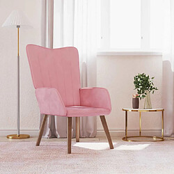 vidaXL Chaise de relaxation Rose Velours