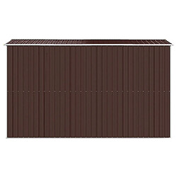 Acheter Helloshop26 Abri de jardin cabane cabanon maison de stockage remise extérieur hangar outils robuste foncé 192 x 357 x 223 cm acier galvanisé marron 02_0022319