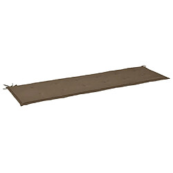 Acheter Decoshop26 Coussin de banc de jardin 100 % polyester imperméable taupe 180 x 50 x 3 cm DEC021752