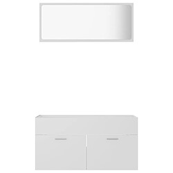 Acheter vidaXL Ensemble de meubles de salle de bain 2pcs blanc bois ingénierie