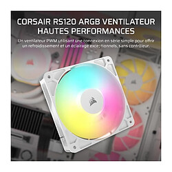 Ventilateur ARGB 120mm - CORSAIR - RS120 - Blanc - Refroidissement performant et effets lumineux ARGB