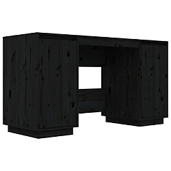 vidaXL Bureau noir 140x50x75 cm bois massif de pin