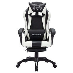 Acheter Helloshop26 Chaise fauteuil siège pivotante de bureau informatique étude de jeux vidéo avec LED RVB et similicuir blanc 02_0024199