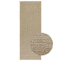 vidaXL Tapis ZIZUR beige 80x200 cm aspect de jute intérieur extérieur