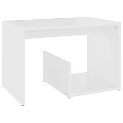 Maison Chic Table d'appoint | Table Basse Blanc 59x36x38 cm Aggloméré -GKD96525