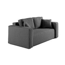 Bestmobilier Topaze - canapé droit 2 places - en tissu bouclette Topaze - canapé droit 2 places - en tissu bouclette - Gris