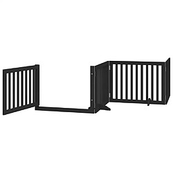 Avis vidaXL Barrière pour chien porte pliable 12panneaux noir bois peuplier