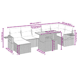 Avis Maison Chic Ensemble Tables et chaises d'extérieur 8 pcs avec coussins,Salon de jardin noir résine tressée -GKD559756