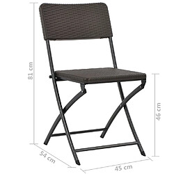 vidaXL Chaises pliables de jardin lot de 4 PEHD et acier pas cher