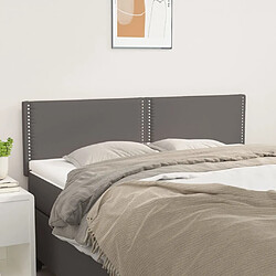 Maison Chic Lot de 2 Têtes de lit design pour chambre - Décoration de lit Gris 72x5x78/88 cm Similicuir -MN99741