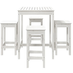 Avis vidaXL Ensemble de bar de jardin 5 pcs blanc bois massif de pin